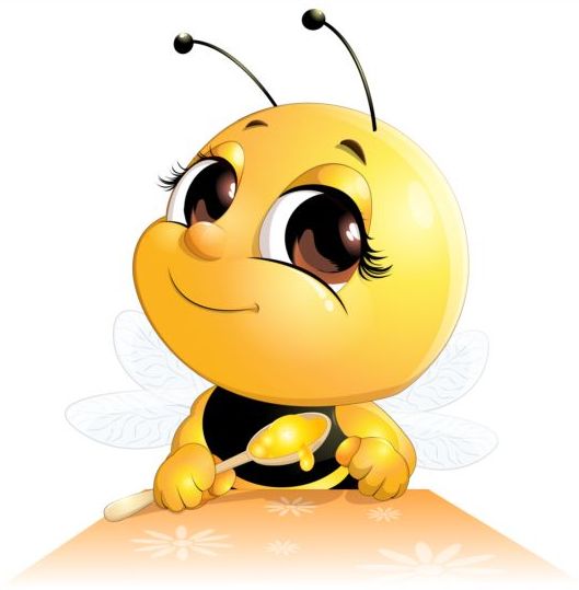 belle bande dessinée abeille ensemble vecteurs 07 dessin animé Belle abeille   