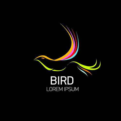 抽象的な鳥のロゴ創造的なデザインベクトル01 鳥 抽象的 創造的 ロゴ   