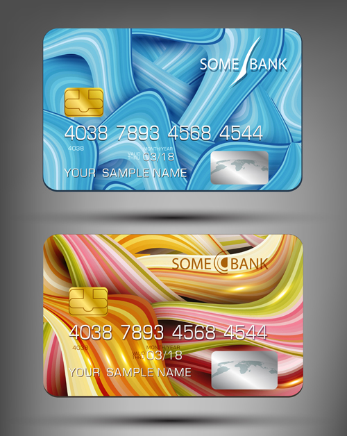 Abstrakte Kreditkarten-Vorlage Vektor 01 Vorlage Kredit Karten abstract   