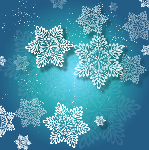 Schöne Schneeflocke weihnachtlicher Hintergrund vecor 03 Weihnachten Schön Schneeflocke Hintergrund Blau   