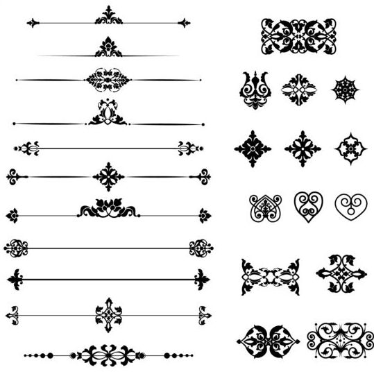 Schwarzer kalligrafischer Ornamenvektor Schwarz Ornamente Kalligrafie   
