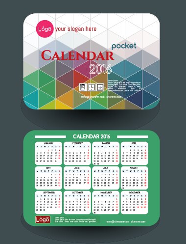 カレンダー2016ビジネスカードベクトル08 ビジネス カレンダー カード 2016   