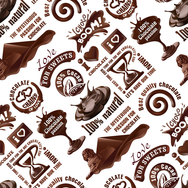 Logos de chocolat vecteur seamless pattern sans soudure modèle logos Chocolat   