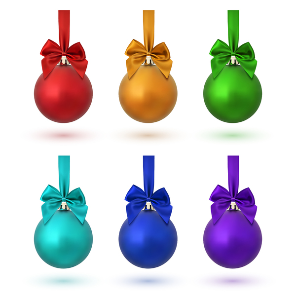 Farbige Weihnachtskugel mit Bogenvektor Weihnachten farbig Bogen ball   