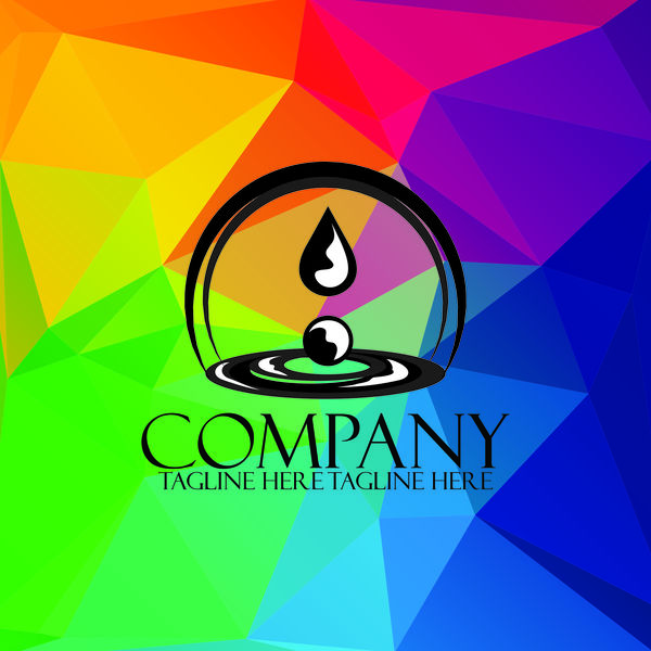 Kreative Logos mit farbigem Polygon-Hintergrundvektor 01 Unternehmen polygon logos Kreativ farbig   
