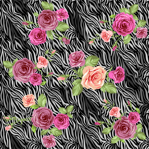 Kreative Rosen-Muster Grafikvektor 01 Rosenmuster rose Muster Kreativ   