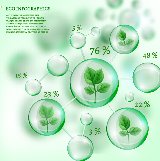 Infographies éco avec vecteurs de bulles 08 infographies eco bulle   