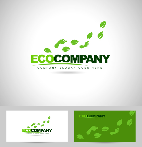 ビジネスカードのベクトル03とエコ会社のロゴ 会社 ロゴ ビジネス カード エコ   