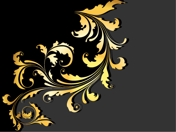 光沢のあるゴールデンフローラルオーナメントベクターの背景02 黄金の 装飾品 光沢のある フローラル   