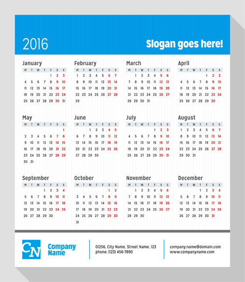 グリッドカレンダー2016現代ベクトル02 モダン グリッド カレンダー 2016   