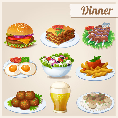 Énorme collection de diverses icônes de nourriture vecteur 02 nourriture icônes énorme collection   