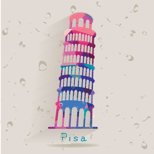 Pisa schiefe Turm Vektormaterial Turm Schiefen Pisa material   