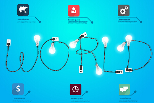 Alimentation avec ampoule créative modèle d’entreprise 05 Creative business business template business Ampoule alimentation   