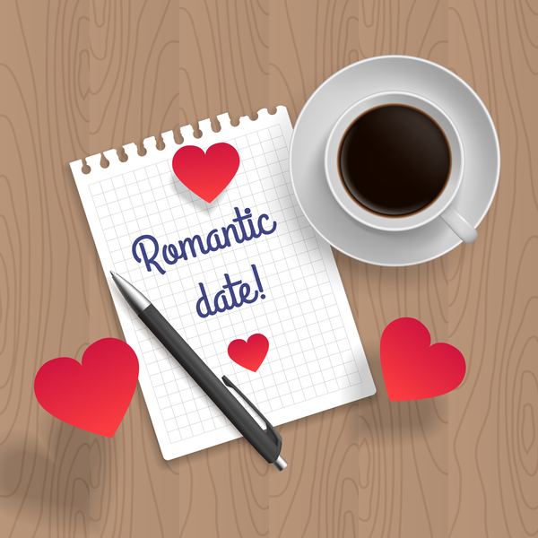 コーヒーと赤の心ベクトルとのロマンチックなメッセージ03 赤 心 ロマンチックな メッセージ コーヒー   