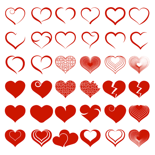 Einfache Herzformen Ikonen Vektoren Ikonen Herz Formen einfach   