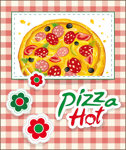 Vector Pizza heiße Design-Poster 02 poster pizza hot   