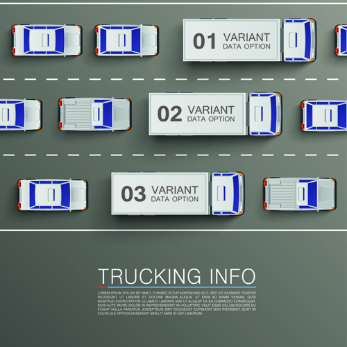 ベクトルトラックのインフォグラフィックス素材 マテリアル トラック輸送 インフォグラフィック   