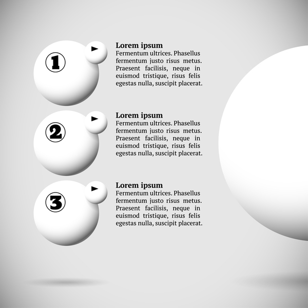 Boules blanches avec des vecteurs infographies modèle 09 infographies boules blanc   