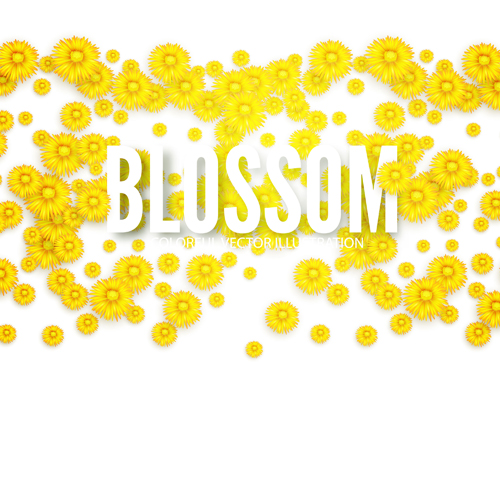 黄色の花 blosson 背景ベクトル03 黄色 花 背景 blosson   