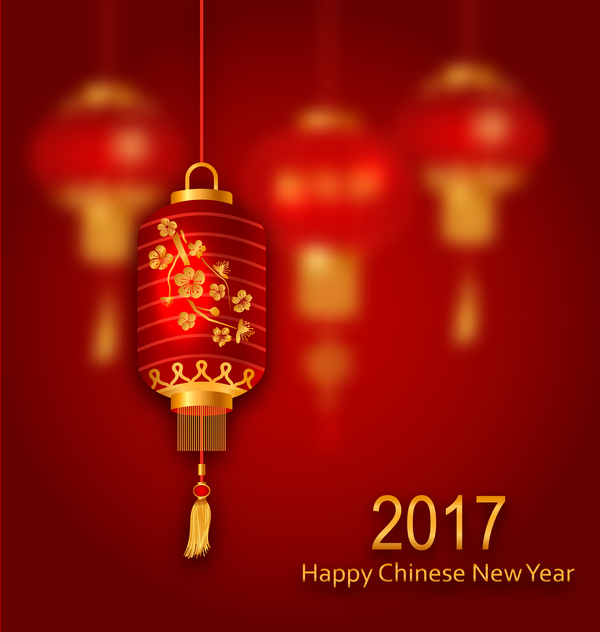 lanterne avec la nouvelle année chinoise vecteur de fond rouge 02 rouge nouveau lanterne Chinois année   