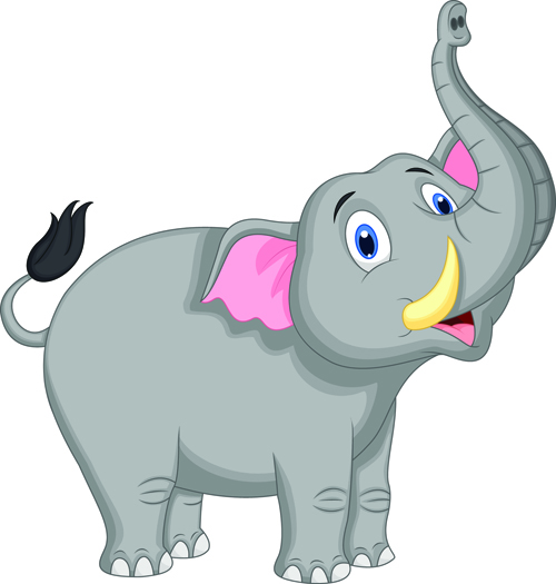 Schönes Cartoon-Elefantenvektormaterial 05 lovely elephant cartoon   