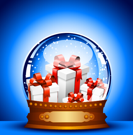 2015 cadeau de Noël avec vecteur de boule de cristal Noël cadeau boule de cristal 2015   