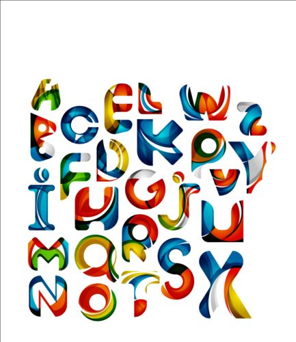 Abstrakt farbige Alphabets-Vektoren farbig Alphabete abstract   