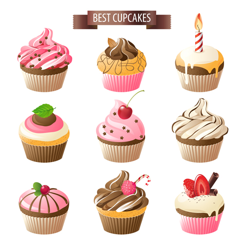 Beste Cupcakes Icons Material Vektor icons cupcake   