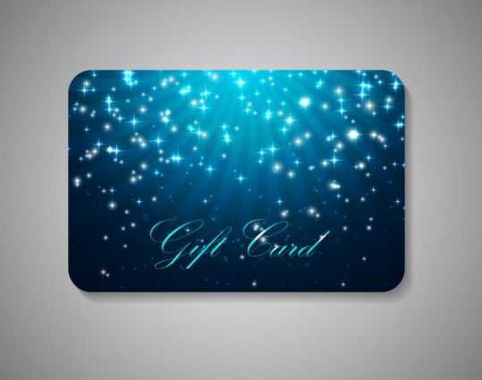 Blaue Geschenkkarte mit glänzendem Sternenvektor star Karte glänzend Geschenk Blau   
