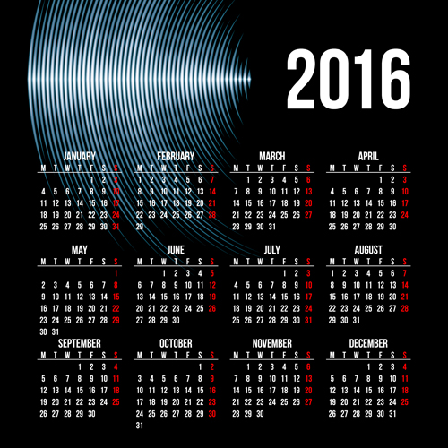 会社グリッドカレンダー2016セットベクトル08 会社 グリッド カレンダー   
