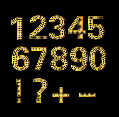 Diamant und goldene Nummer mit Symbolvektor symbol Nummer gold Diamant   