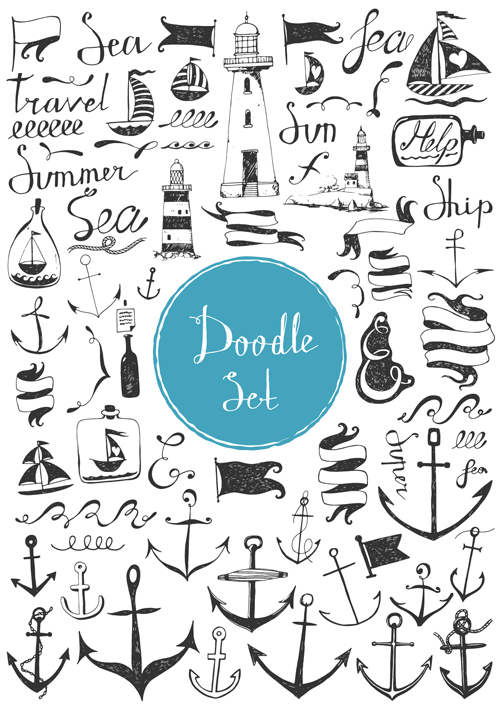 Doodle-Material-Vektor-Set 14 material doodle   