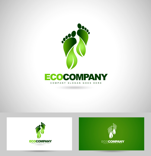 ビジネスカードベクター付きエコ企業ロゴ02 会社 ロゴ ビジネス カード エコ   