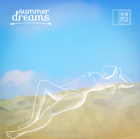 Eleganter Sommerträume vektor Hintergrund Kunst 03 Vector-Hintergrund Träume Traum Sommer Hintergrund elegant   