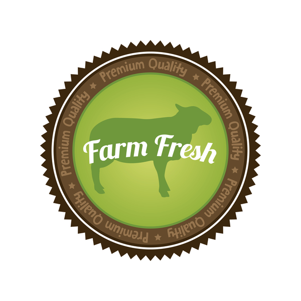 ファームフレッシュオーガニックフードバッジベクター02 食品 農場 有機 新鮮な バッジ   