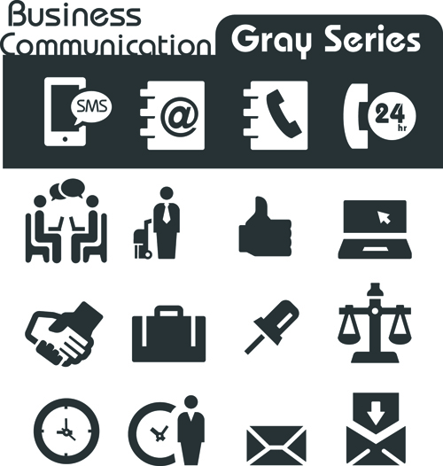 Série grise icônes sociales vecteur ensemble 05 social icons social Serie icônes icône gris   