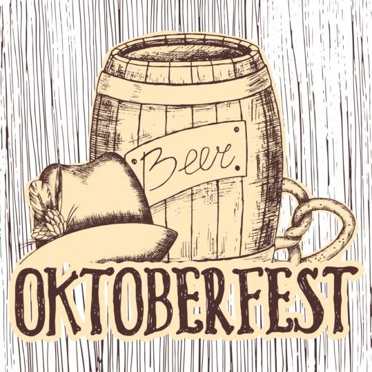 Oktoberfest-Bier Retro-Plakat-Vektordesign 01 Retro-Schrift poster Oktoberfest Bier   