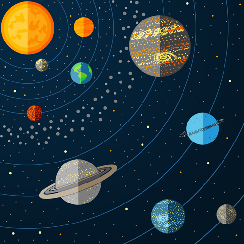 宇宙の漫画の背景ベクトル01 背景 漫画 スペース   