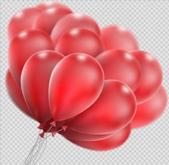 Illustration vectorielle de ballons rouges réalistes 06 réaliste illustration ballons   