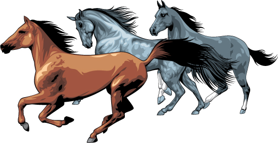 Chevaux de course réalistes Vector Graphics 03 running réaliste chevaux   