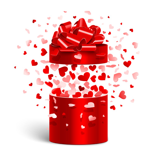 Valentinstag Geschenkboxen mit rotem Bogenvektor 01 Valentinstag roter Bogen Geschenkboxen Boxen   
